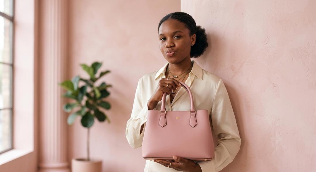 Femme avec sac élégant